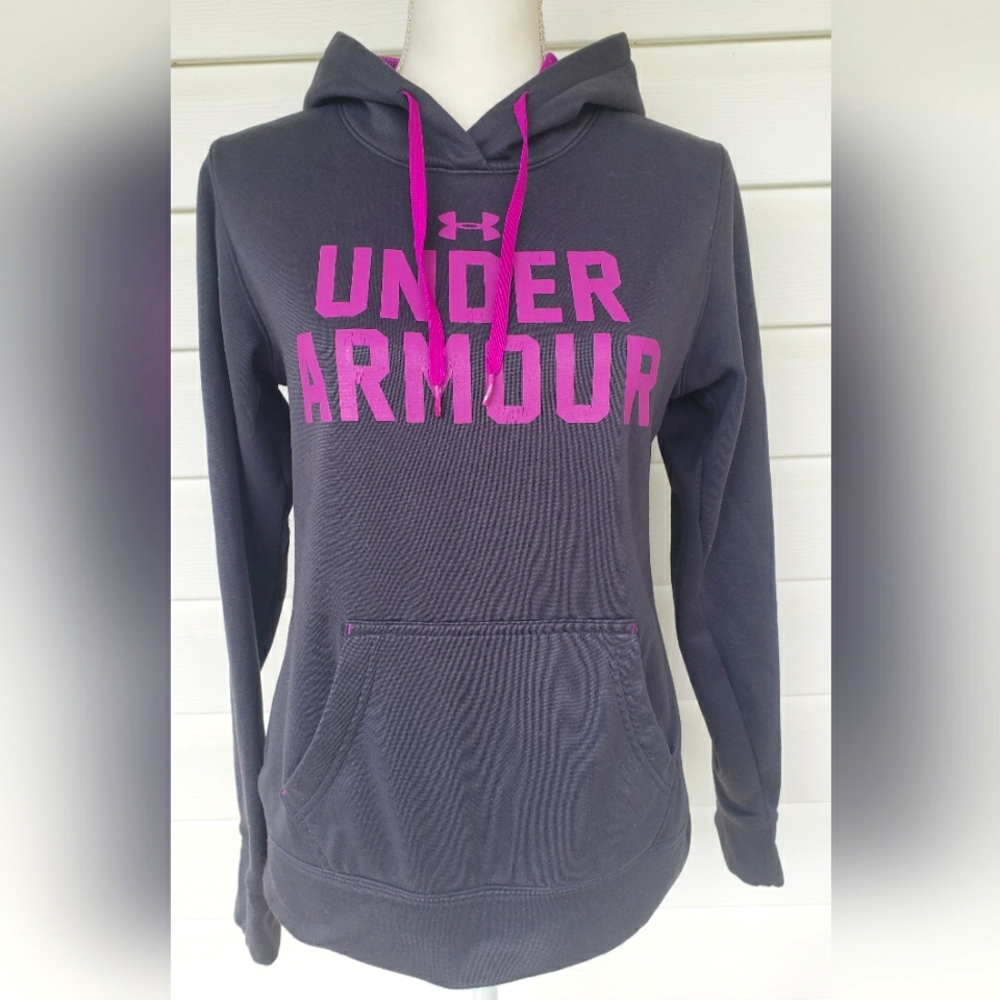 Under Armour Gray/Purple Fushia Hoodie Sweatshirt!!